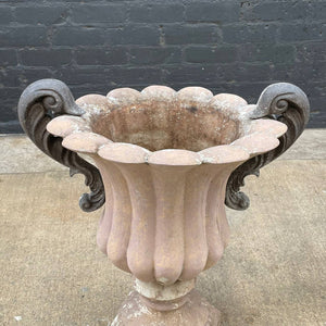 Pair of Vintage Plaster & Concrete Garden Outdoor Urn Planters, c.1960’s