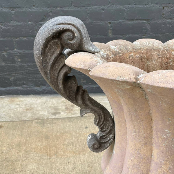 Pair of Vintage Plaster & Concrete Garden Outdoor Urn Planters, c.1960’s