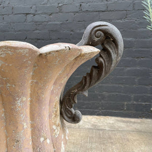 Pair of Vintage Plaster & Concrete Garden Outdoor Urn Planters, c.1960’s