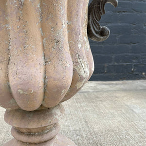 Pair of Vintage Plaster & Concrete Garden Outdoor Urn Planters, c.1960’s