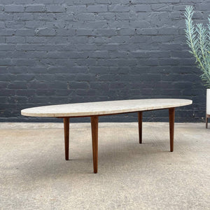 Mid-Century Modern Surfboard Style Marble Stone Coffee Table, c.1960’s