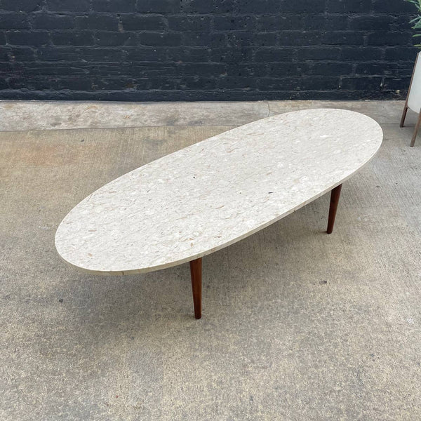 Mid-Century Modern Surfboard Style Marble Stone Coffee Table, c.1960’s