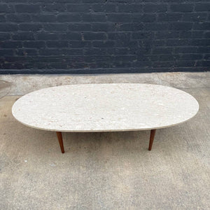 Mid-Century Modern Surfboard Style Marble Stone Coffee Table, c.1960’s