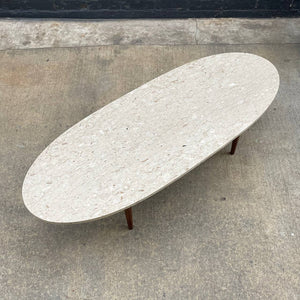 Mid-Century Modern Surfboard Style Marble Stone Coffee Table, c.1960’s