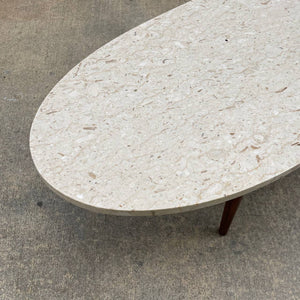 Mid-Century Modern Surfboard Style Marble Stone Coffee Table, c.1960’s