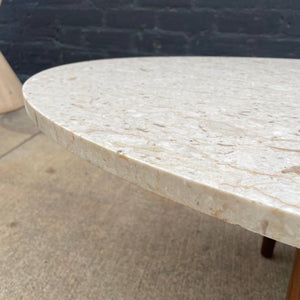 Mid-Century Modern Surfboard Style Marble Stone Coffee Table, c.1960’s