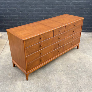 Mid-Century Modern Sculpted Walnut 9-Drawer Dresser, c.1960’s
