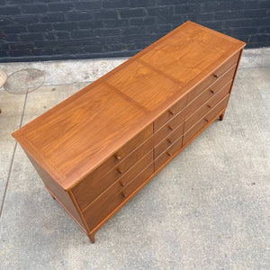 Mid-Century Modern Sculpted Walnut 9-Drawer Dresser, c.1960’s
