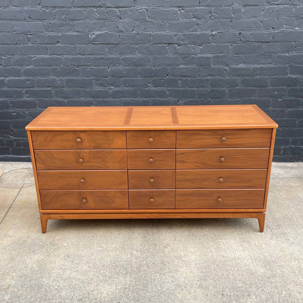 Mid-Century Modern Sculpted Walnut 9-Drawer Dresser, c.1960’s