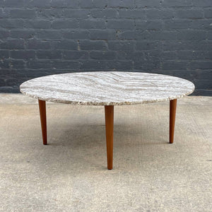 Mid-Century Modern Round Marble Stone Coffee Table, c.1960’s