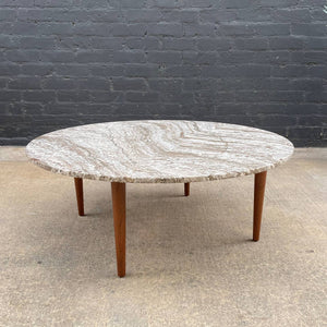 Mid-Century Modern Round Marble Stone Coffee Table, c.1960’s
