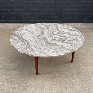 Mid-Century Modern Round Marble Stone Coffee Table, c.1960’s