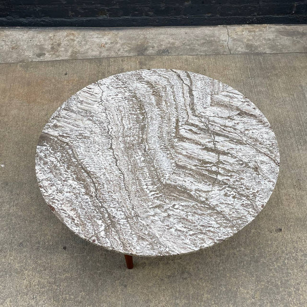 Mid-Century Modern Round Marble Stone Coffee Table, c.1960’s