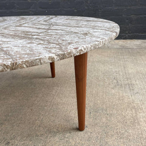 Mid-Century Modern Round Marble Stone Coffee Table, c.1960’s