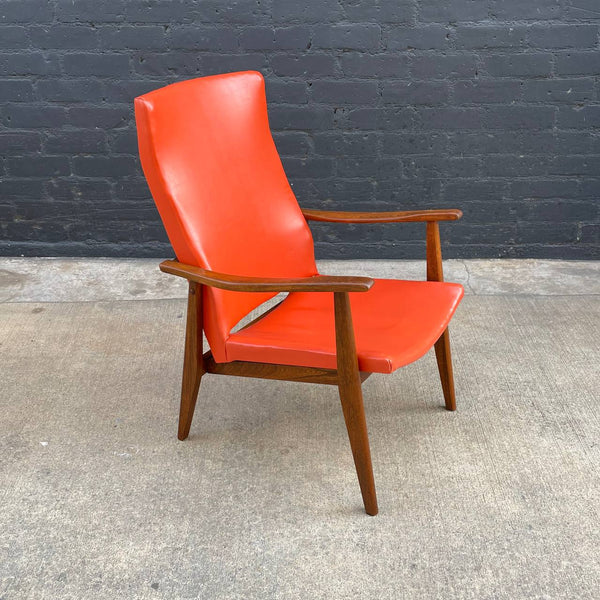 Vintage Mid-Century Modern Sculpted Walnut Lounge Chair, c.1960’s