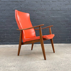 Vintage Mid-Century Modern Sculpted Walnut Lounge Chair, c.1960’s