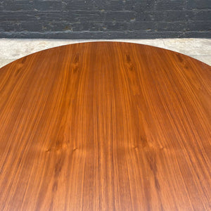 Vintage Mid-Century Modern Round Walnut & Chrome Coffee Table, c.1960’s