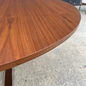Vintage Mid-Century Modern Round Walnut & Chrome Coffee Table, c.1960’s