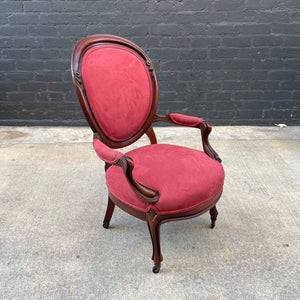 Antique French Style Carved Wood Arm Chair, c.1950’s