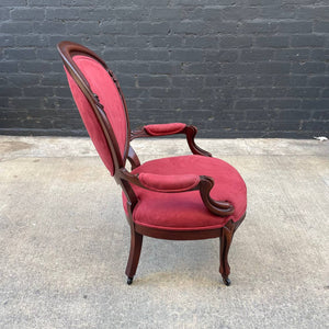 Antique French Style Carved Wood Arm Chair, c.1950’s
