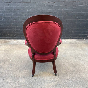 Antique French Style Carved Wood Arm Chair, c.1950’s