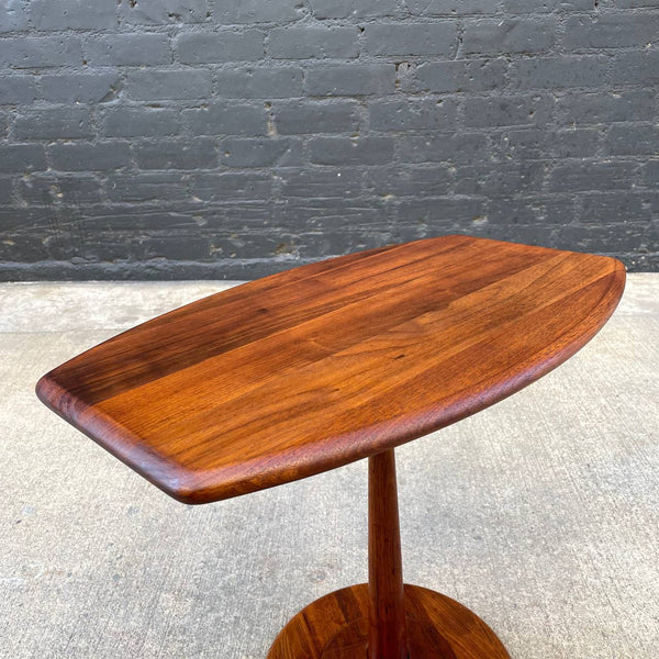 Vintage Mid-Century Modern Sculpted Walnut Side Table, c.1960’s