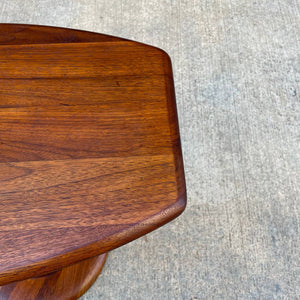 Vintage Mid-Century Modern Sculpted Walnut Side Table, c.1960’s