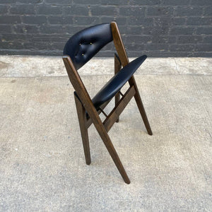 Set of 4 Vintage Mid-Century Modern Sculpted Walnut Folding Dining Chairs , c.1960’s