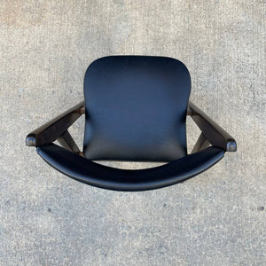 Set of 4 Vintage Mid-Century Modern Sculpted Walnut Folding Dining Chairs , c.1960’s