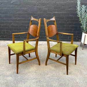 Set of 6 Vintage Mid-Century Modern Sculpted Walnut Dining Chairs, c.1960’s