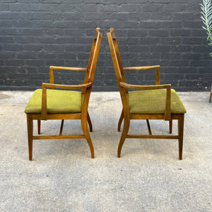 Set of 6 Vintage Mid-Century Modern Sculpted Walnut Dining Chairs, c.1960’s