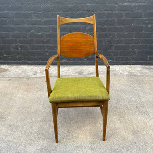 Set of 6 Vintage Mid-Century Modern Sculpted Walnut Dining Chairs, c.1960’s