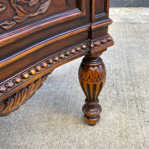 Antique French Provincial Style Chest Dresser with Carved Details & Marble Stone Top, c.1960’s