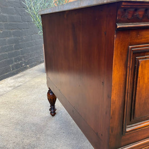 Antique French Provincial Style Chest Dresser with Carved Details & Marble Stone Top, c.1960’s
