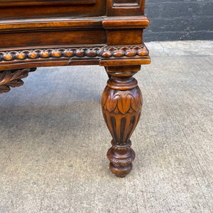 Antique French Provincial Style Chest Dresser with Carved Details & Marble Stone Top, c.1960’s