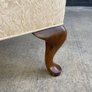 Pair of Antique French Provincial Wing Back Lounge Chairs with Ottomans, c.1960’s