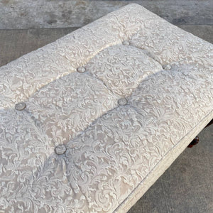 Pair of Antique French Provincial Wing Back Lounge Chairs with Ottomans, c.1960’s