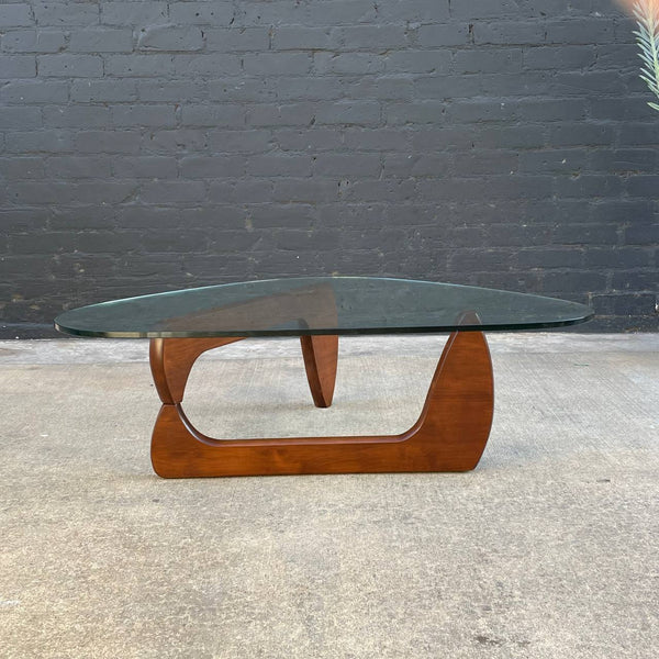 Vintage Mid-Century Sculptural Noguchi Coffee Table with Glass Top , c.1990’s
