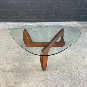 Vintage Mid-Century Sculptural Noguchi Coffee Table with Glass Top , c.1990’s