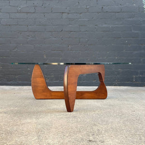 Vintage Mid-Century Sculptural Noguchi Coffee Table with Glass Top , c.1990’s