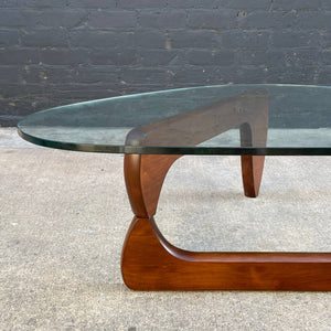 Vintage Mid-Century Sculptural Noguchi Coffee Table with Glass Top , c.1990’s