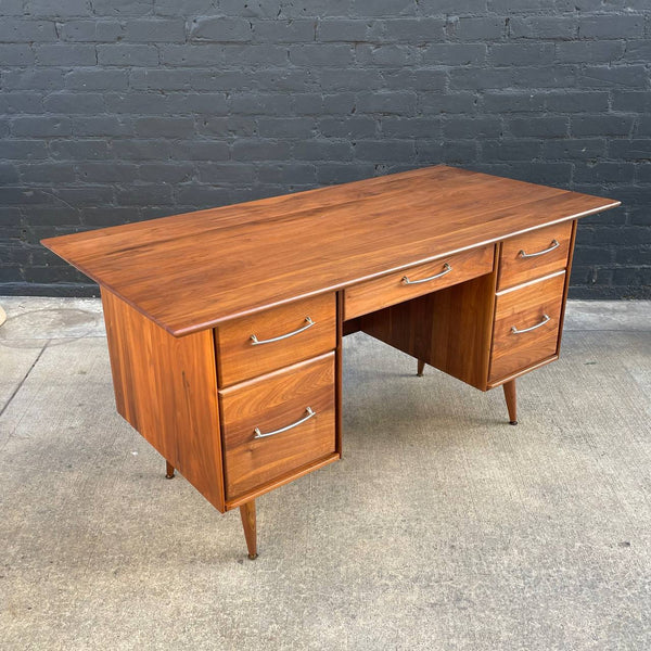 Vintage Mid-Century Modern Walnut Executive Desk by Ace-Hi Furniture, c.1950’s