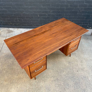 Vintage Mid-Century Modern Walnut Executive Desk by Ace-Hi Furniture, c.1950’s