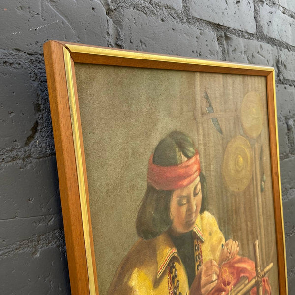 Vintage Oil Painting of Girl, c.1970’s