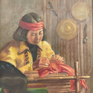 Vintage Oil Painting of Girl, c.1970’s
