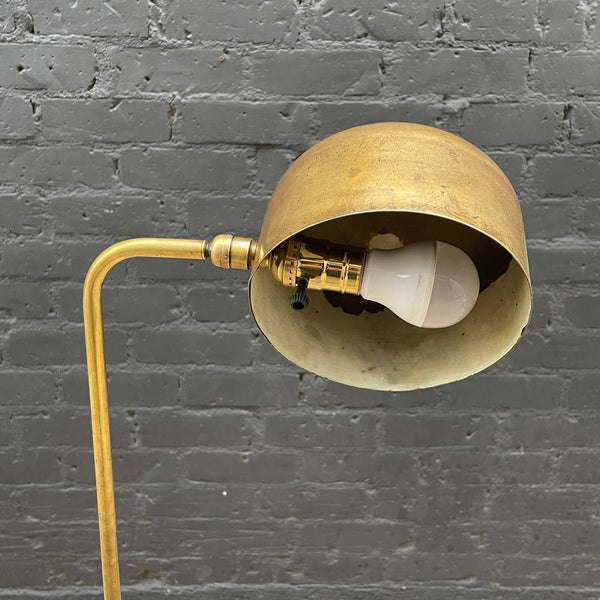 Mid-Century Modern Height Adjustable Brass Floor Lamp, c.1960’s